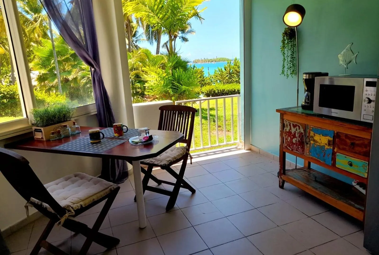 Appartement Ilet Bleu Studio Cosy Rdc Vue Mer Et Jardin - Acces Direct Plage Le Gosier  Guadeloupe